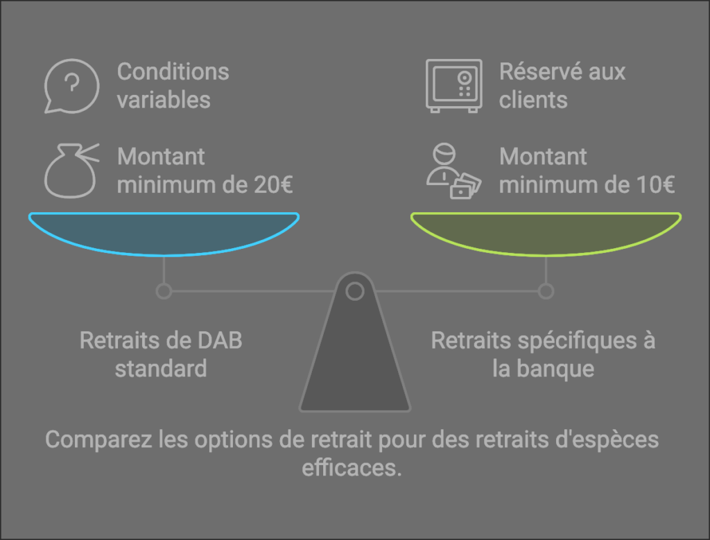 explication des different montant de retrait au distributeur